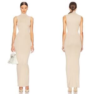 HELSA Aadi Turtleneck Sleeveless Knit Bodycon Clay Brown Maxi Dress Size XL